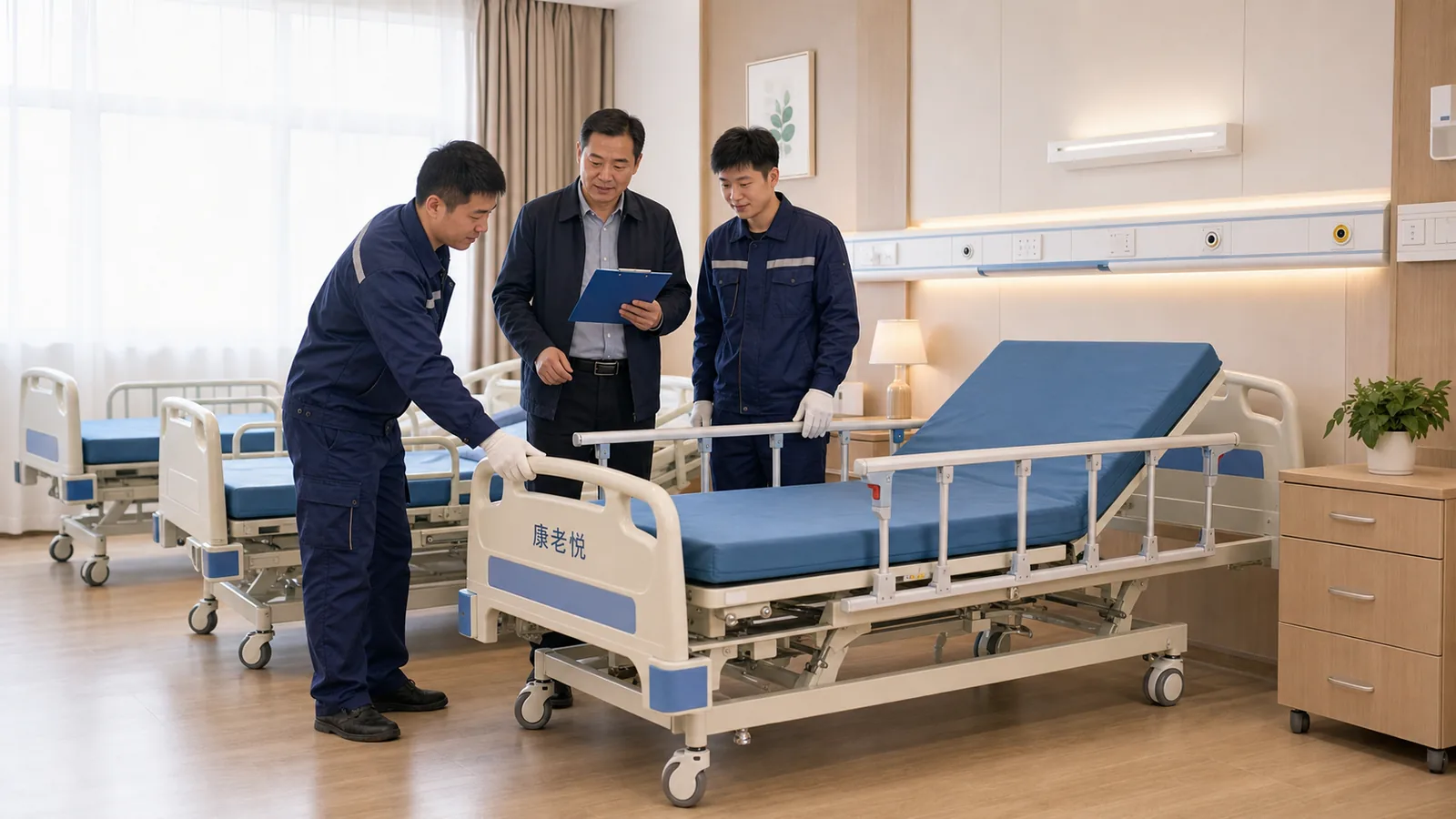 康老悦护理床养老院客户案例交付现场
